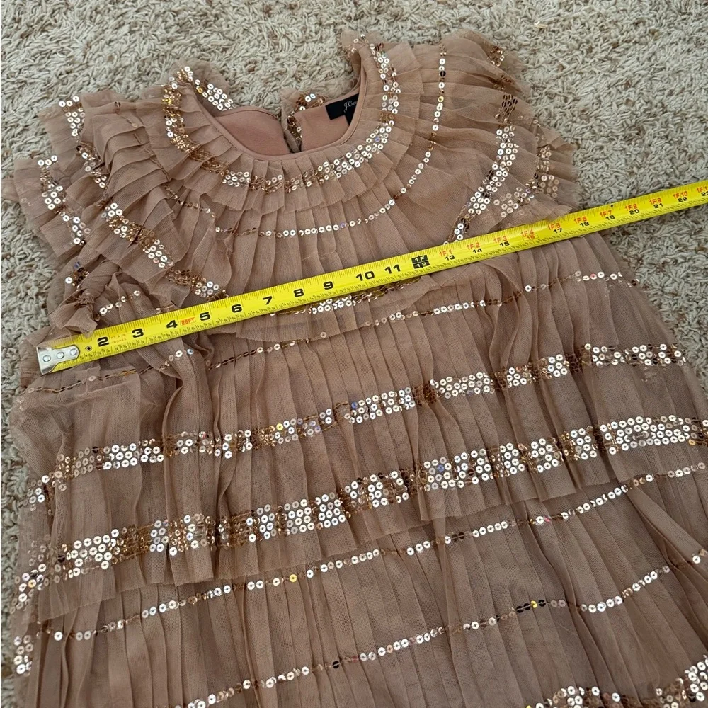 J.Crew Collection sequin tulle tiered ruffle top Small